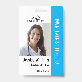 Crachá Enfermeiro Registrado Obra de Foto Azul Medicina R