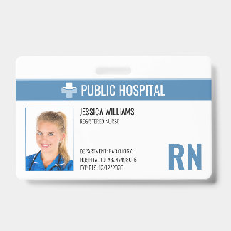 Crachá Enfermeiro Registrado RN ID de Funcionário do Hosp