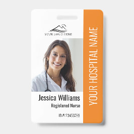 Crachá Enfermeiro Registrado RN Trabalho de Foto Laranja