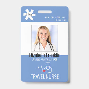 Crachá Enfermeiro VIAGEM Azul do Estetoscópio Médico