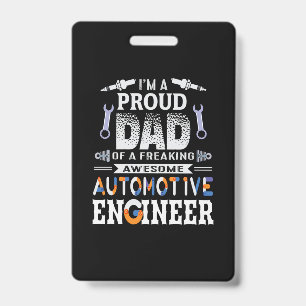 Crachá Engenheiro Pai Orgulhoso De Um Engenheiro Automoti