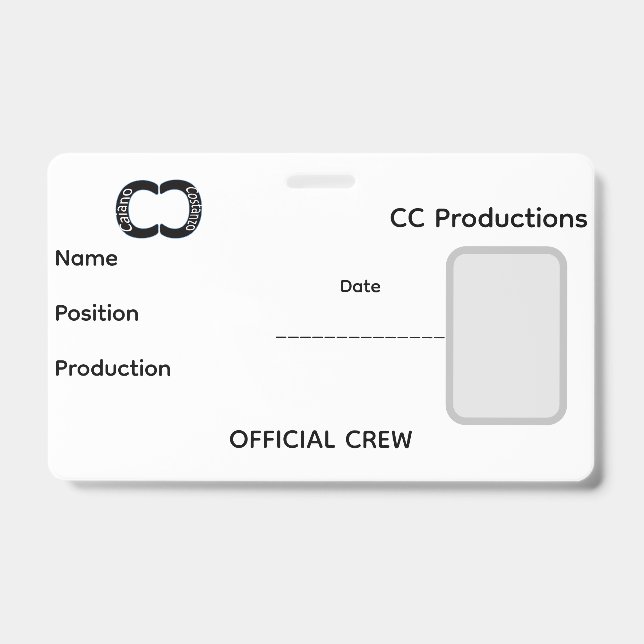 Crachá Equipe da CC Productions (Frente)