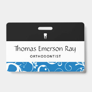 Crachá Equipe de Consultório Odontológico Pro Damask