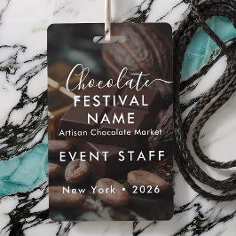 Crachá Equipe de Evento Personalizado do Festival de Choc