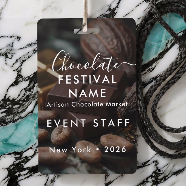 Crachá Equipe de Evento Personalizado do Festival de Choc (Criador carregado)