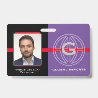 Crachá Equipe de Monograma Global Moderno