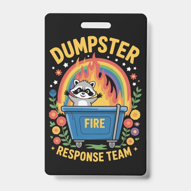 Crachá Equipe de Resposta a Incêndio em Lixeira Meme de S (Frente)