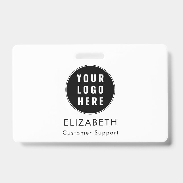 Crachá Equipe de Suporte de Logotipo de Negócios Modernos (Frente)