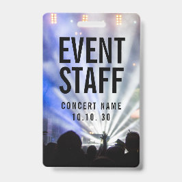 Crachá Equipe do Evento Foto Nome Personalizado Luzes Con