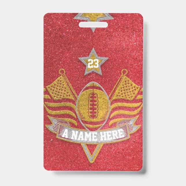 Crachá Esporte da Equipe de Futebol da Escola de Glitter  (Frente)