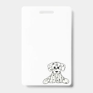 Crachá Esquema de desenho de cão empalhado Dalmático pret