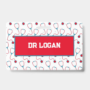 Crachá Estetoscópio personalizado com nome do médico pres