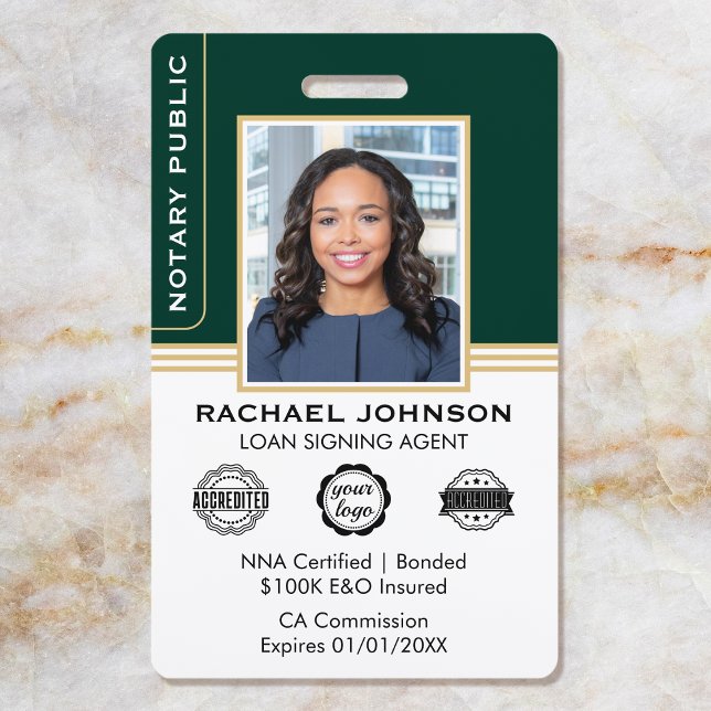 Crachá Estilo Clássico de Assinatura Notária do Agente Ve (Criador carregado)