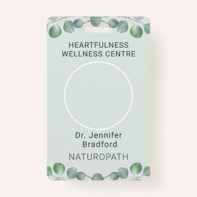 Crachá Estilo Eucalyptus Personalizado (Frente)