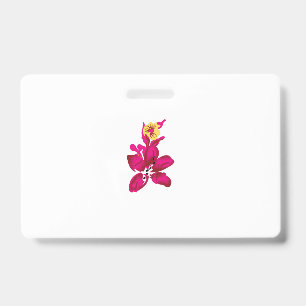 Crachá Estilo Floral, ArtyClick Carmesim, Dourado Claro