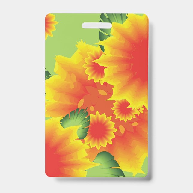 Crachá Estilo Floral Tropical (Frente)