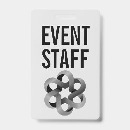 Crachá Estilo Minimalista para Equipe de Evento