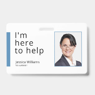 Crachá Estou aqui para ajudar - ID de Voluntários