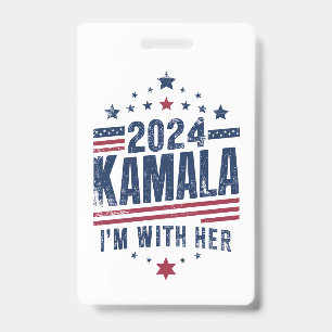Crachá Estou com o seu voto em Kamala em 2024 Kamala-Harr