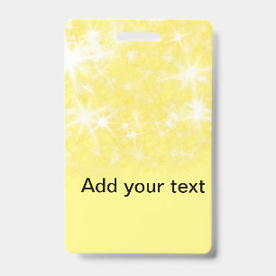 Crachá Estrelas simples de brilho amarelo adicione seu te