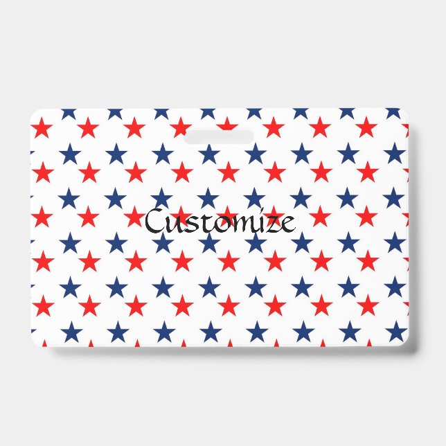 Crachá Estrelas vermelhas, brancas e azuis patriotas (Frente)