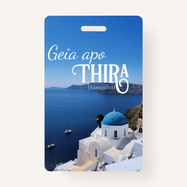 Crachá Etiqueta de bagagem de Grécia Santorini (Frente)