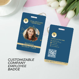 Crachá Etiqueta de código QR para funcionários Dourados e