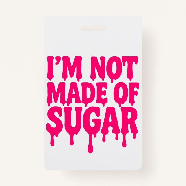 Crachá Etiqueta de ID Vertical Neon-Pink - Personalizável (Frente)