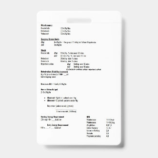 Crachá Etiqueta de Posologia da Taxa de Fluido