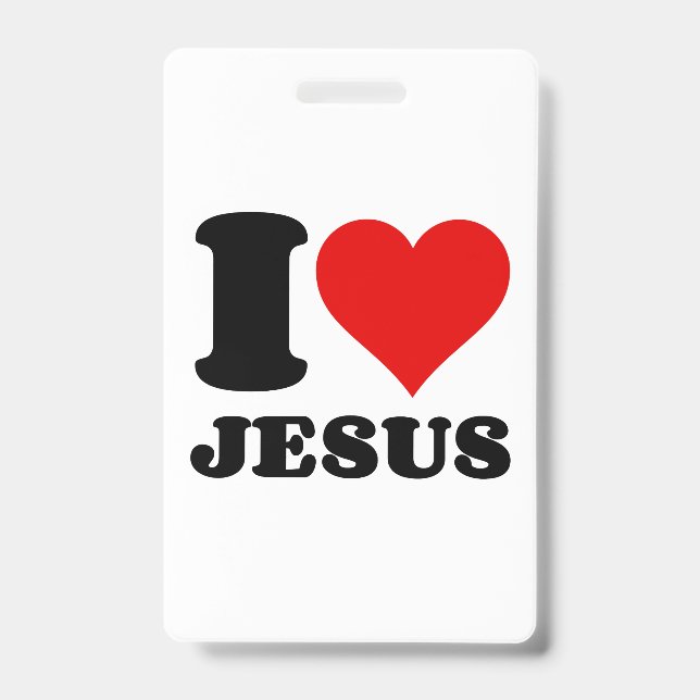 Crachá eu amo Jesus citação cristã (Frente)