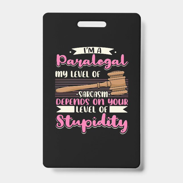 Crachá Eu Sou Um Paralegal (Frente)