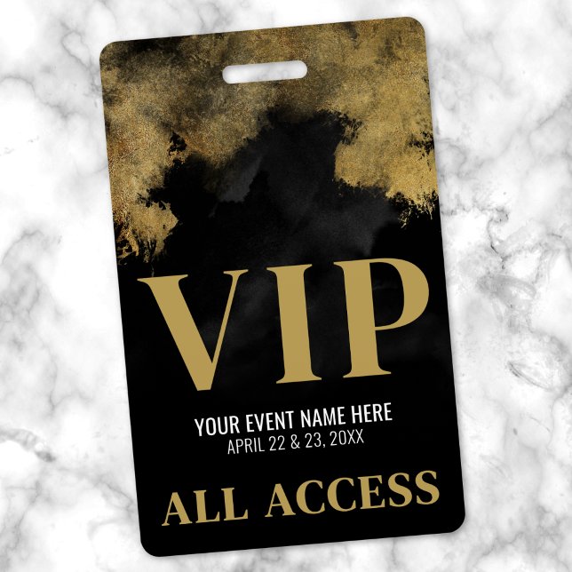 Crachá Evento Black Gold VIP (Black Gold Event VIP Badge)