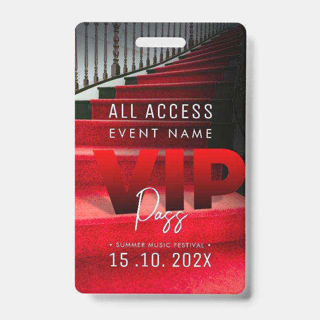 Crachá Evento de Acesso Total VIP (Frente)