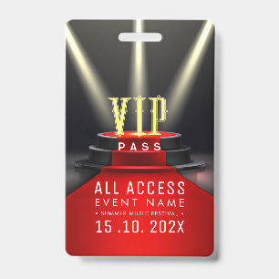 Crachá Evento de Acesso VIP Exclusivo