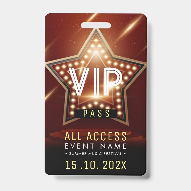 Crachá Evento de Acesso VIP Exclusivo (Frente)