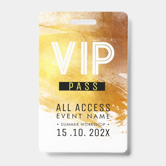 Crachá Evento de acesso VIP exclusivo workshop (Frente)