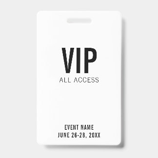 Crachá Evento de Código QR de Todos os Acessos do VIP Bra