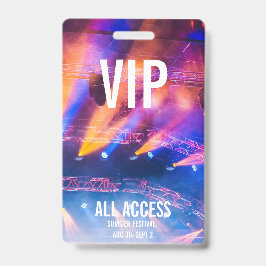 Crachá Evento de Concertação de Acesso Único VIP Colorido