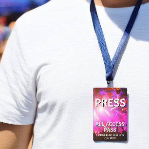 Crachá Evento de Concerto PRESS All Access Pass