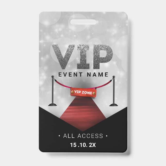 Crachá Evento Exclusivo de Acesso VIP (Frente)