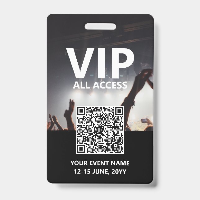 Crachá Evento Personalizado de Todos os Acessos de Código (Frente)