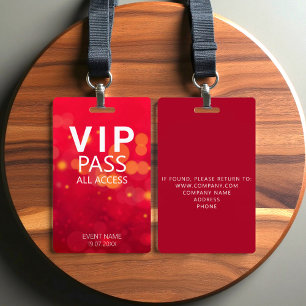 Crachá Evento Personalizado VIP de Acesso Total Orbs Boke