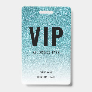 Crachá Evento Personalizado VIP ou Concerto Brilho Azul