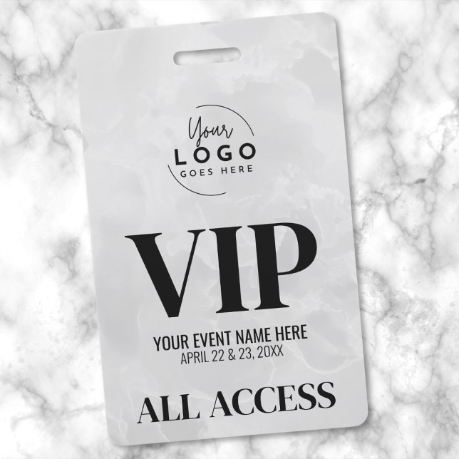 Crachá Evento VIP de Acesso Total Simple Modern (Elegant Special Event VIP Your Logo Badge)