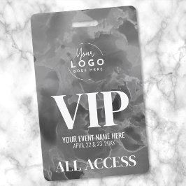 Crachá Evento VIP Logotipo Preto Branco