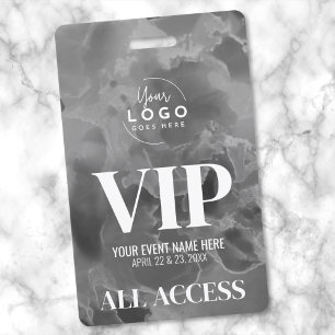Crachá Evento VIP Logotipo Preto Branco