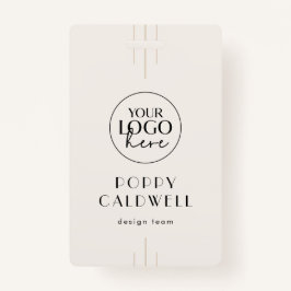 Crachá EVERLY Ivory Black Logo QR Code Employee ID Card