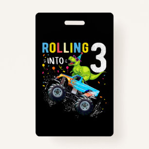 Crachá Família de Caminhões Monstros Dinossauros, 3 anos