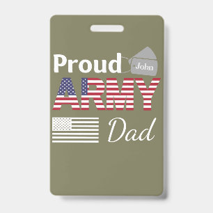 Crachá Família Orgulhosa do Exército Personalizada Pai