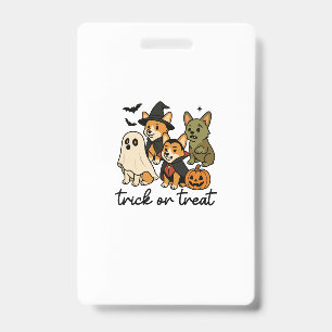 Crachá fantasia de Halloween de corgi